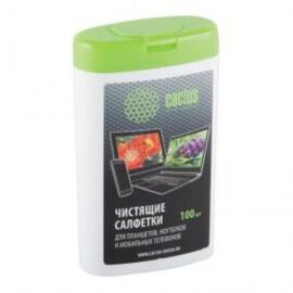  Салфетки Cactus CS-T1005 для планшетов и смартфонов малая туба 100шт влажных 
