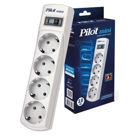  Сетевой фильтр Pilot mini 3м (4 розетки) белый 