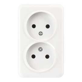  Розетка SMARTBUY Юпитер (SBE-03w-10-S2-N-c) 2-местная 10А, ОУ, без заземления белая, керамика (1/10) 