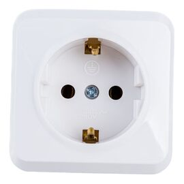  Розетка SMARTBUY Юпитер (SBE-03w-16-S1-Z-c) 1-местная 16А, ОУ, с заземлением белая, керамика (1/10) 